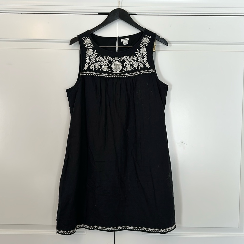 J. Crew Linen Embroidered Dress